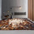 Luxury natural cow leather patchwork flooring carpet